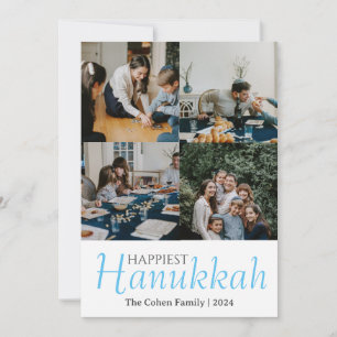 Tarjeta Festiva hanukkah sameach Foto de la familia Hanukkah Col