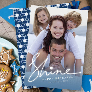 Tarjeta Festiva Hanukkah Shine Glow Estrella Brillante De David Fo