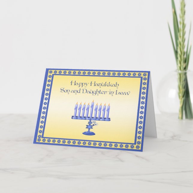Tarjeta Festiva Hanukkah Son y su cuñada (Anverso)