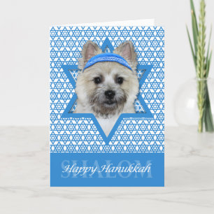 Tarjeta Festiva Hanukkah Star of David - Cairn Terrier - Teddy Bea