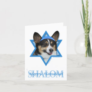 Tarjeta Festiva Hanukkah Star of David - Corgi