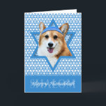 Tarjeta Festiva Hanukkah Star of David - Corgi - Owen<br><div class="desc">Lo que podría hacer que decir Feliz Hanukkah fuera más divertido que tener a este Perro Corgi usando un Yamaka rodeado por la Estrella de David. Este fantástico diseño vacacional hará las delicias de tus amigos y familiares, así como de otros amantes del perro. Este diseño está disponible en más...</div>