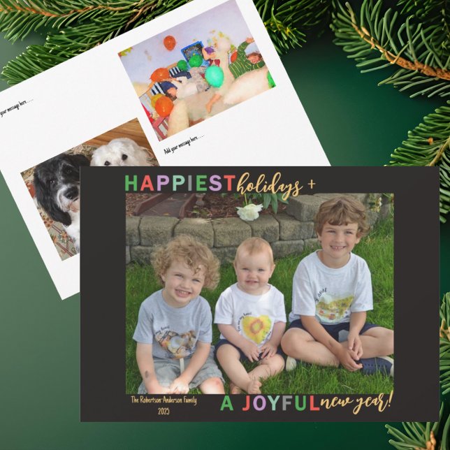 Tarjeta Festiva Happiest Holidays & A Joyful New Year Photos (Subido por el creador)