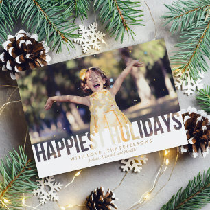 Tarjeta Festiva Happiest Holidays Christmas Greeting