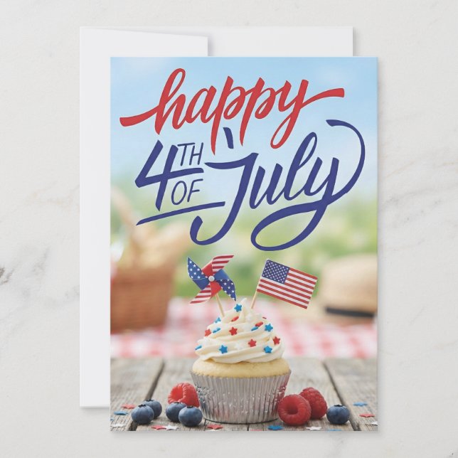 Tarjeta Festiva Happy 4th Of July Funny Patriotic USA Celebration  (Anverso)