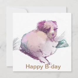 Tarjeta Festiva Happy B-day birthday puppy