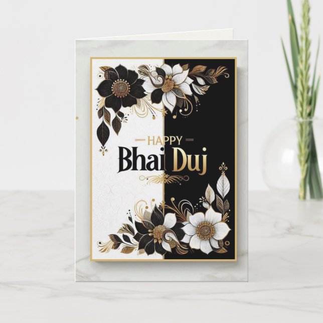 Tarjeta Festiva Happy Bhai Duj (Anverso)