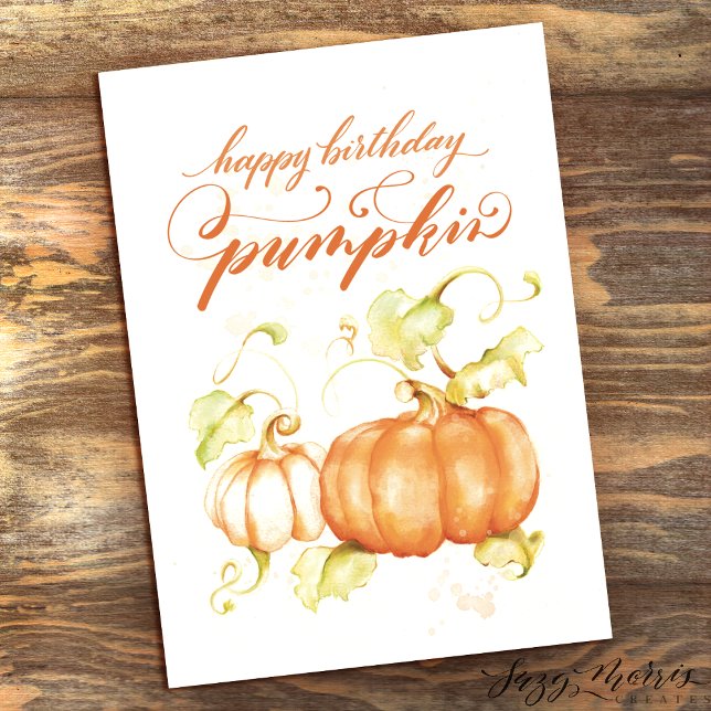 Tarjeta Festiva Happy Birday Pumpkin 5 x 7 Card (Subido por el creador)
