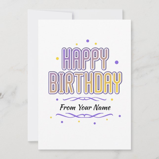 Tarjeta Festiva happy birthday customizable (Anverso)