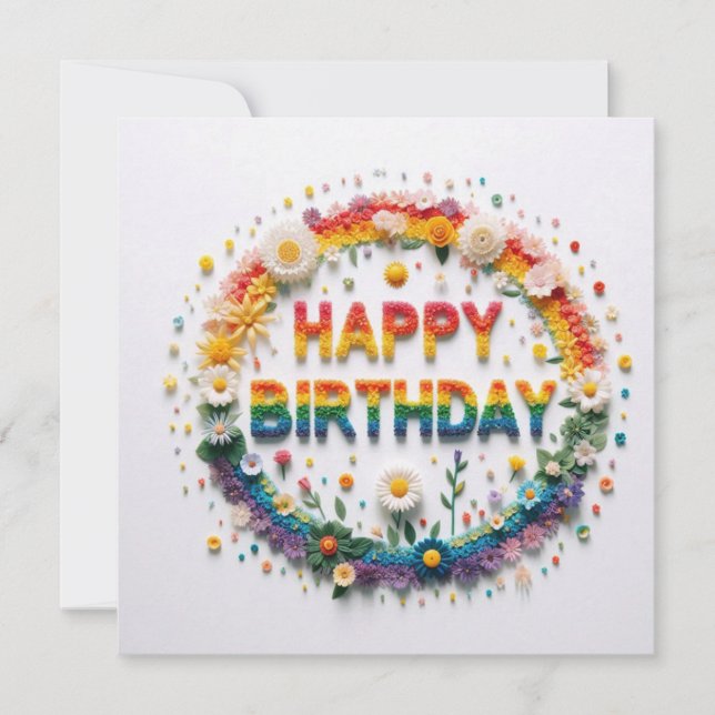Tarjeta Festiva Happy Birthday Greeting Cards  (Anverso)