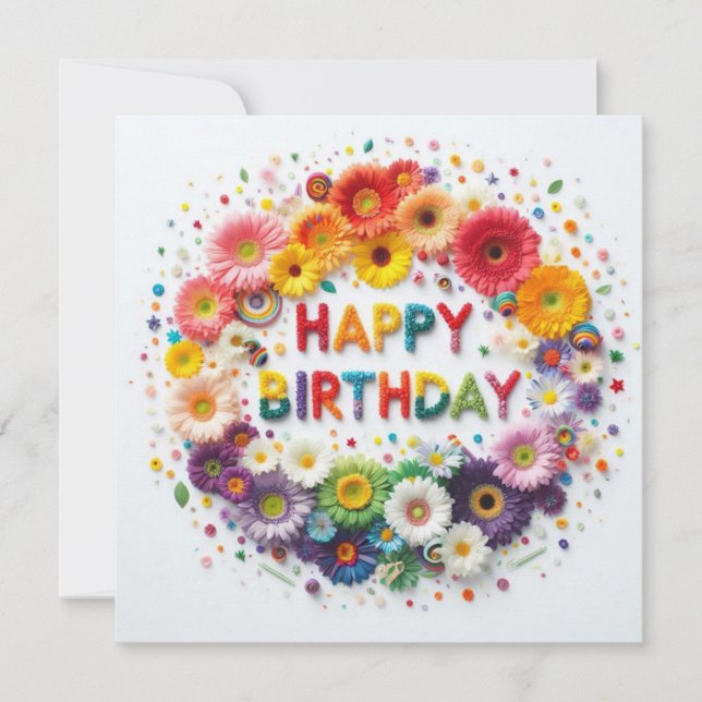Tarjeta Festiva Happy Birthday Greeting Cards (Anverso)