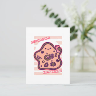 Tarjeta Festiva Happy birthday lets celebrate biology cell pun