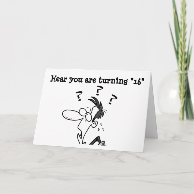 TARJETA FESTIVA HAPPY BIRTHDAY TO A GREAT TEENAGER **16** BIRTHDAY (Anverso)