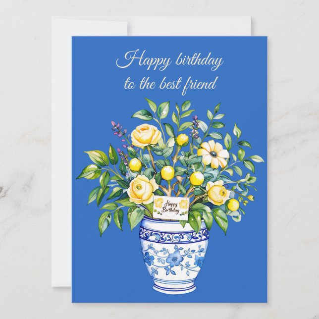 Tarjeta Festiva Happy Birthday to the best friend Greeting Card (Anverso)