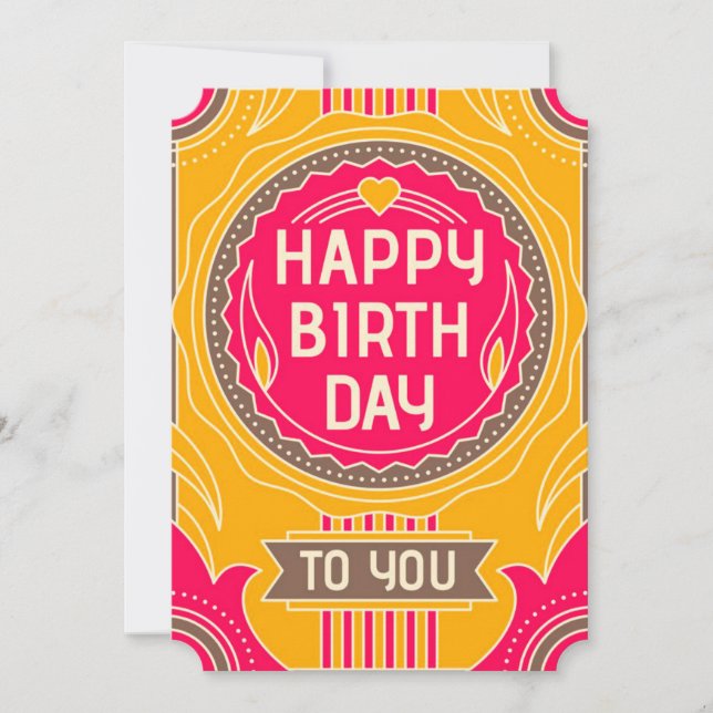 Tarjeta Festiva Happy Birthday to You (Anverso)