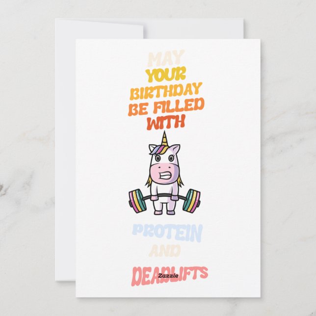 Tarjeta Festiva Happy birthdy card protein and deadlift lover  (Reverso)