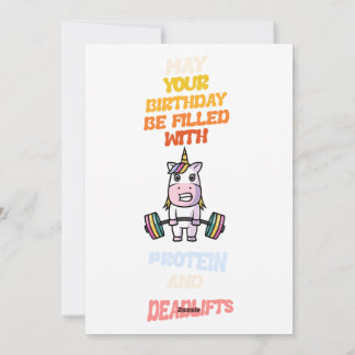 Tarjeta Festiva Happy birthdy card protein and deadlift lover