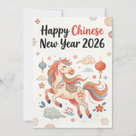 Tarjeta Festiva Happy Chinese New Year 2026 – Year Of The Horse