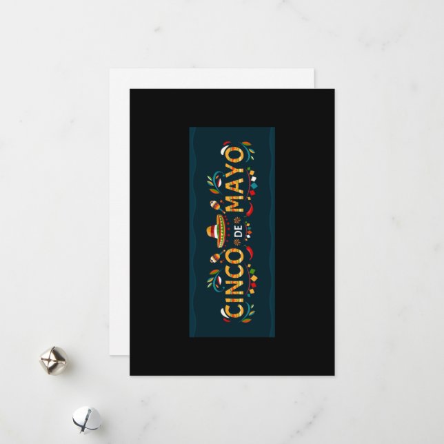 Tarjeta Festiva Happy Cinco de May Greeting Card (Anverso/Reverso In Situ)