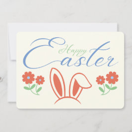 Tarjeta Festiva Happy Easter Bunny Ear Flower