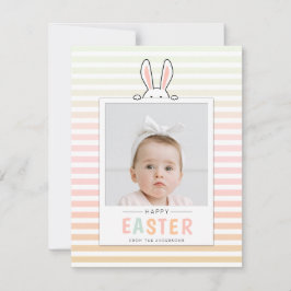 Tarjeta Festiva Happy Easter Bunny Ears Photo Holiday Card