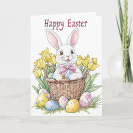 Tarjeta Festiva Happy Easter Bunny Holiday Card