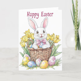 Tarjeta Festiva Happy Easter Bunny Holiday Card