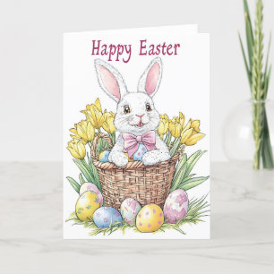 Tarjeta Festiva Happy Easter Bunny Holiday Card