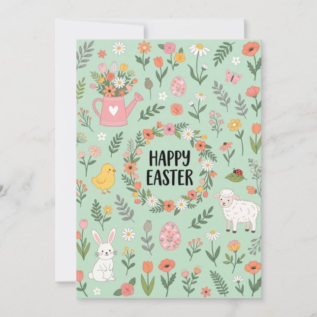 Tarjeta Festiva Happy Easter Card  (Anverso)