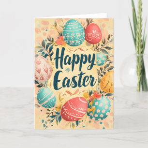 Tarjeta Festiva Happy Easter Card Pastel