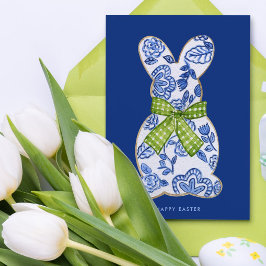Tarjeta Festiva Happy Easter Chinoiserie Bunny Cookie
