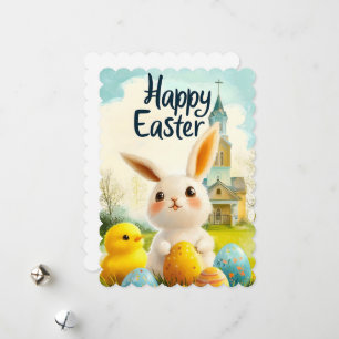 Tarjeta Festiva Happy Easter Cute Adorable
