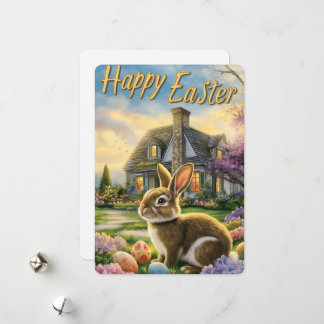 Tarjeta Festiva Happy Easter Cute Bunny Rabbit Card