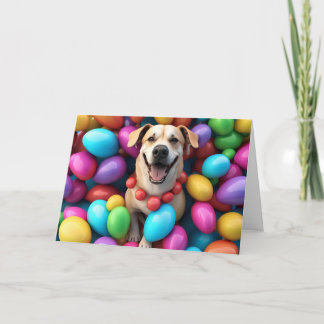 Tarjeta Festiva Happy Easter dog