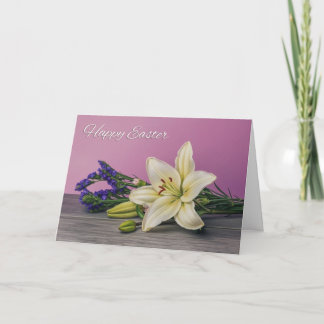Tarjeta Festiva Happy Easter For Anyone Lily Flowers Painting