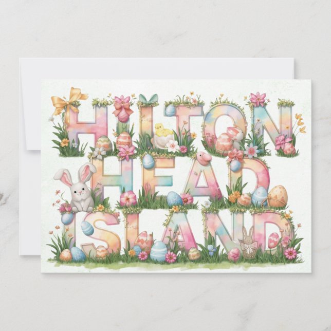 Tarjeta Festiva Happy Easter from Hilton Head Island (Anverso)