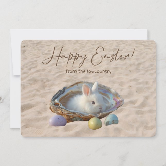 Tarjeta Festiva Happy Easter from the Lowcountry Oyster Shell (Anverso)