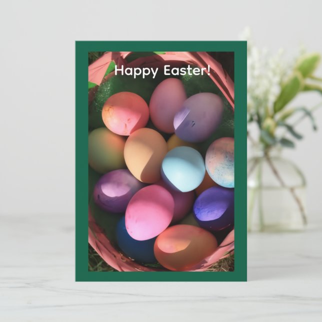 Tarjeta Festiva Happy Easter Greeting Card (Anverso de pie)
