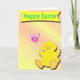 Tarjeta Festiva Happy Easter Happy Duck Card con Bungalow Balloon