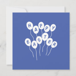 Tarjeta Festiva Happy Easter Key White and Blue Nice Ballons