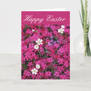 Tarjeta Festiva Happy Easter Pink Floral Card