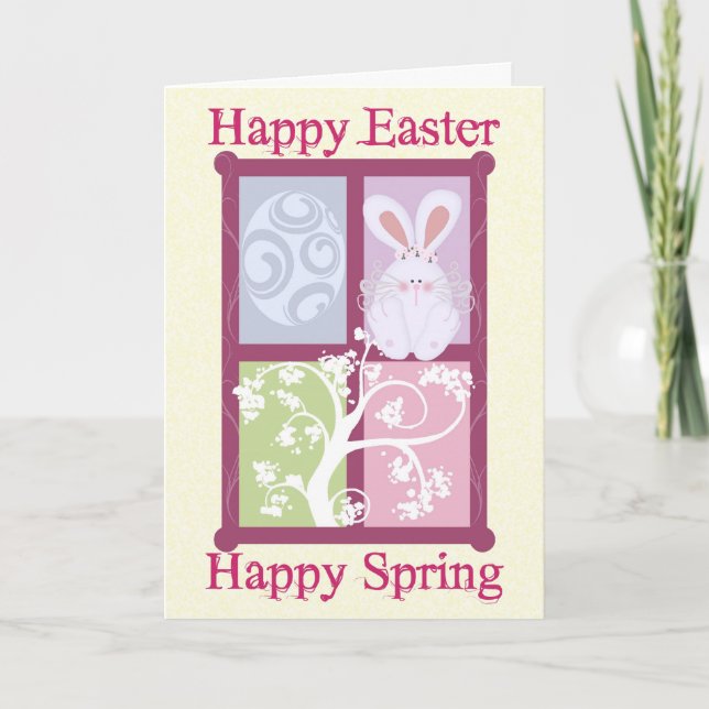 Tarjeta Festiva Happy Easter Spring Card (Anverso)