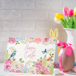 Tarjeta Festiva Happy Easter Watercolor Spring Floral Blank