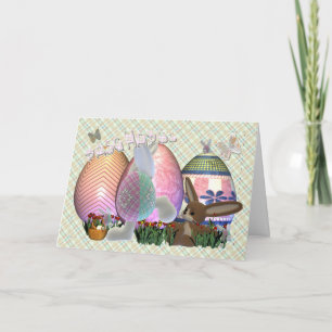 Tarjeta Festiva Happy Easter Welsh Language Card, Pasg Hapus
