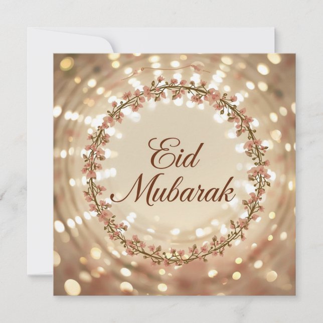 Tarjeta Festiva Happy Eid Mubarak Card  (Anverso)