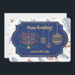Tarjeta Festiva Happy Everything Blue and Gold Holiday Card<br><div class="desc">¡Una tarjeta de vacaciones que puedes enviar a todos! (Imagen de Freepik.com). La tarjeta es fácil de personalizar con su texto, fuente y color de fuente. ¿No es exactamente lo que buscas? Todos nuestros productos pueden ser personalizados diseñados para satisfacer sus necesidades sin cargo adicional. Simplemente contacte con nosotros en...</div>