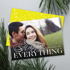 Tarjeta Festiva Happy Everything Classic Typography Moderno Photo