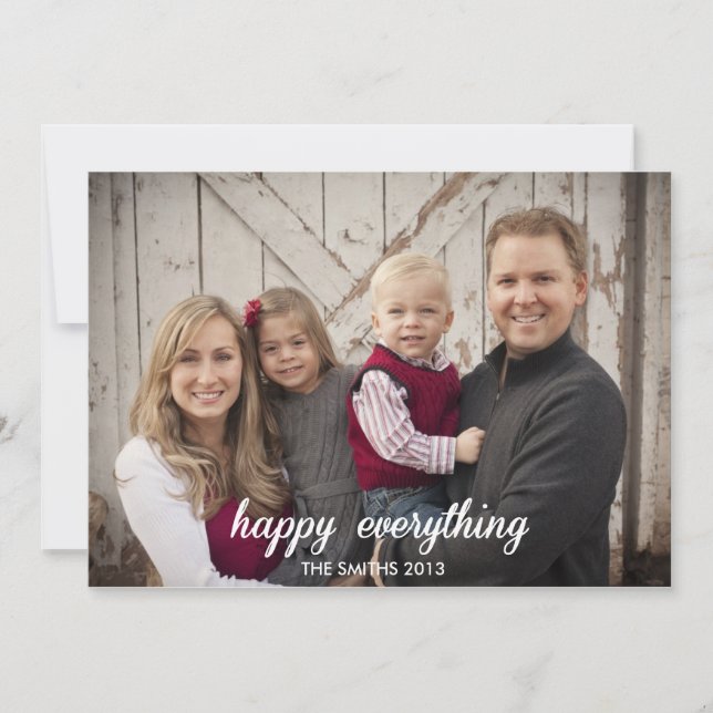 Tarjeta Festiva Happy Everything Holiday Photo Card 2013 (Anverso)