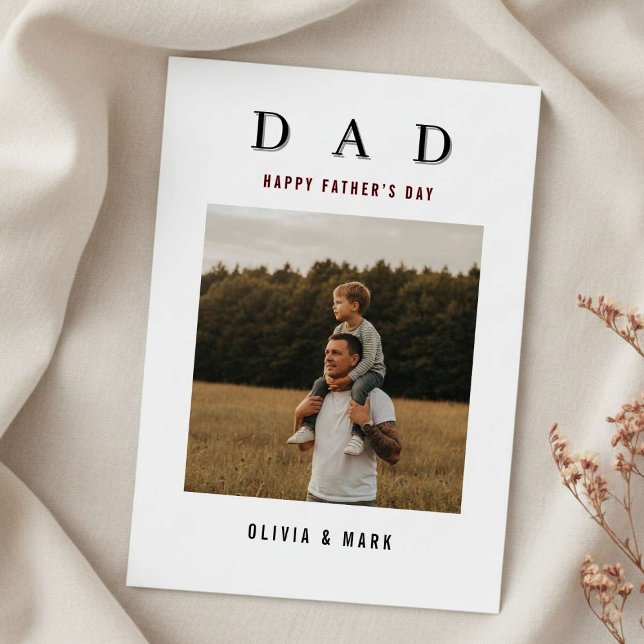 Tarjeta Festiva Happy Father’s Day Custom Photo Collage Modern  (Subido por el creador)