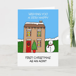 Tarjeta Festiva Happy First Christmas as an Aunt